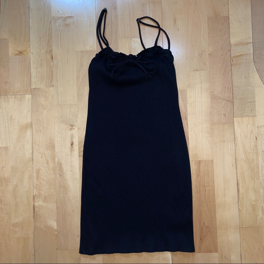 Urban Outfitters Black Tie Body Con Dress